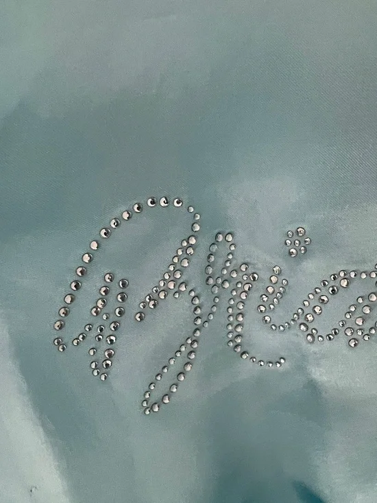 EPLAZA Acid Blue Satin Bridesmaid Rhinestone Robe Kimono Wrap for Women Size O/S - Picture 11 of 17